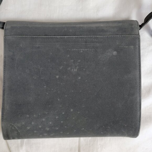 Vtg Faux Suede Crossbody shoulder bag detachable handle alligator print purse - Picture 8 of 9
